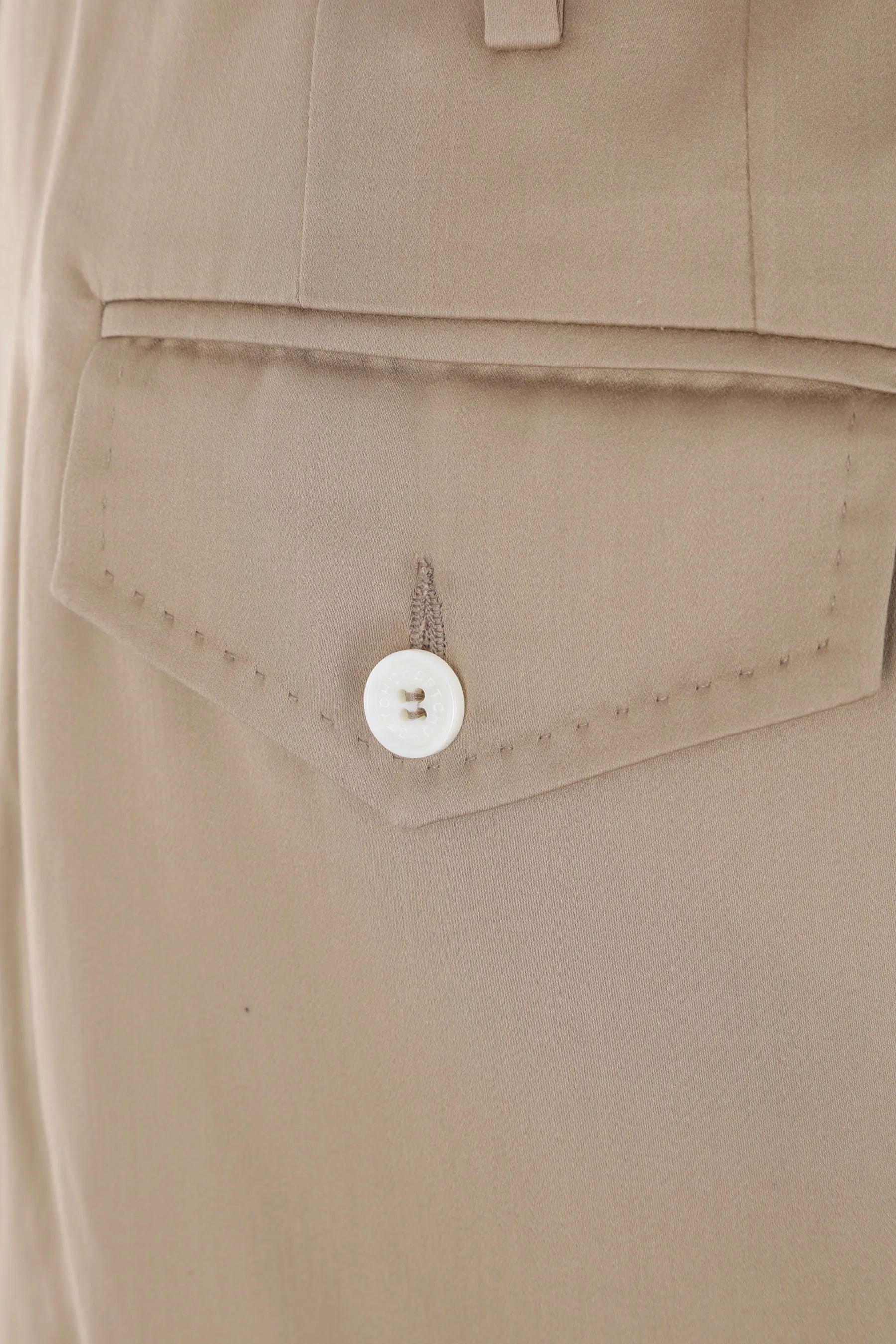 shiny cotton cropped chinos