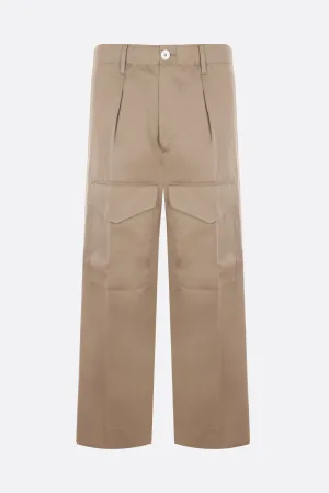 shiny cotton cropped chinos