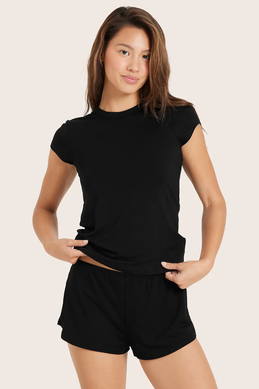 SLEEP JERSEY GIRLFRIEND TEE - ONYX