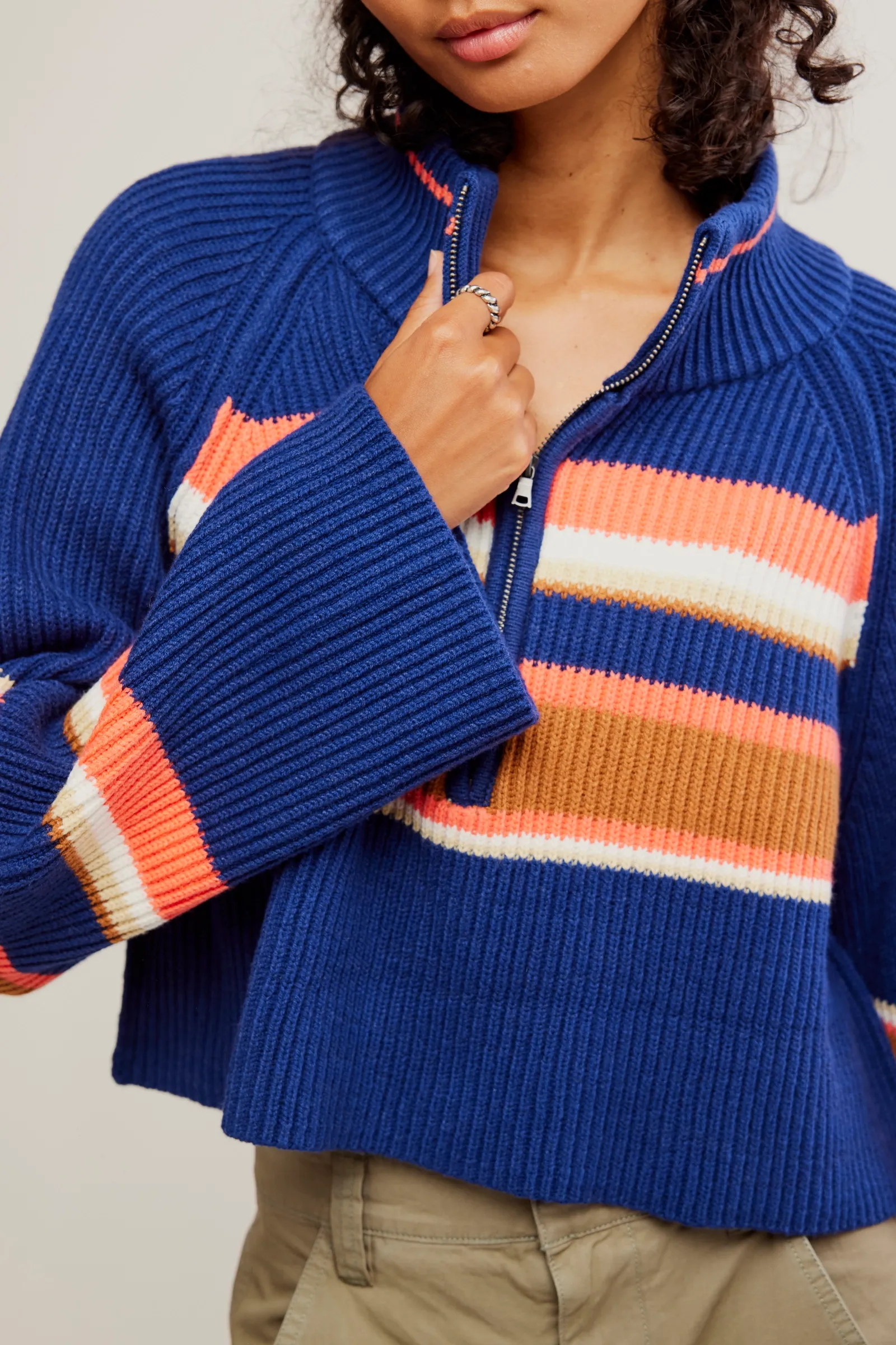 Striped Greta Half Zip