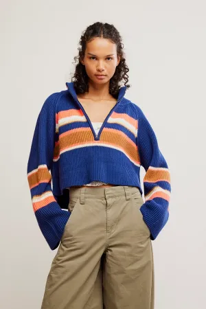 Striped Greta Half Zip