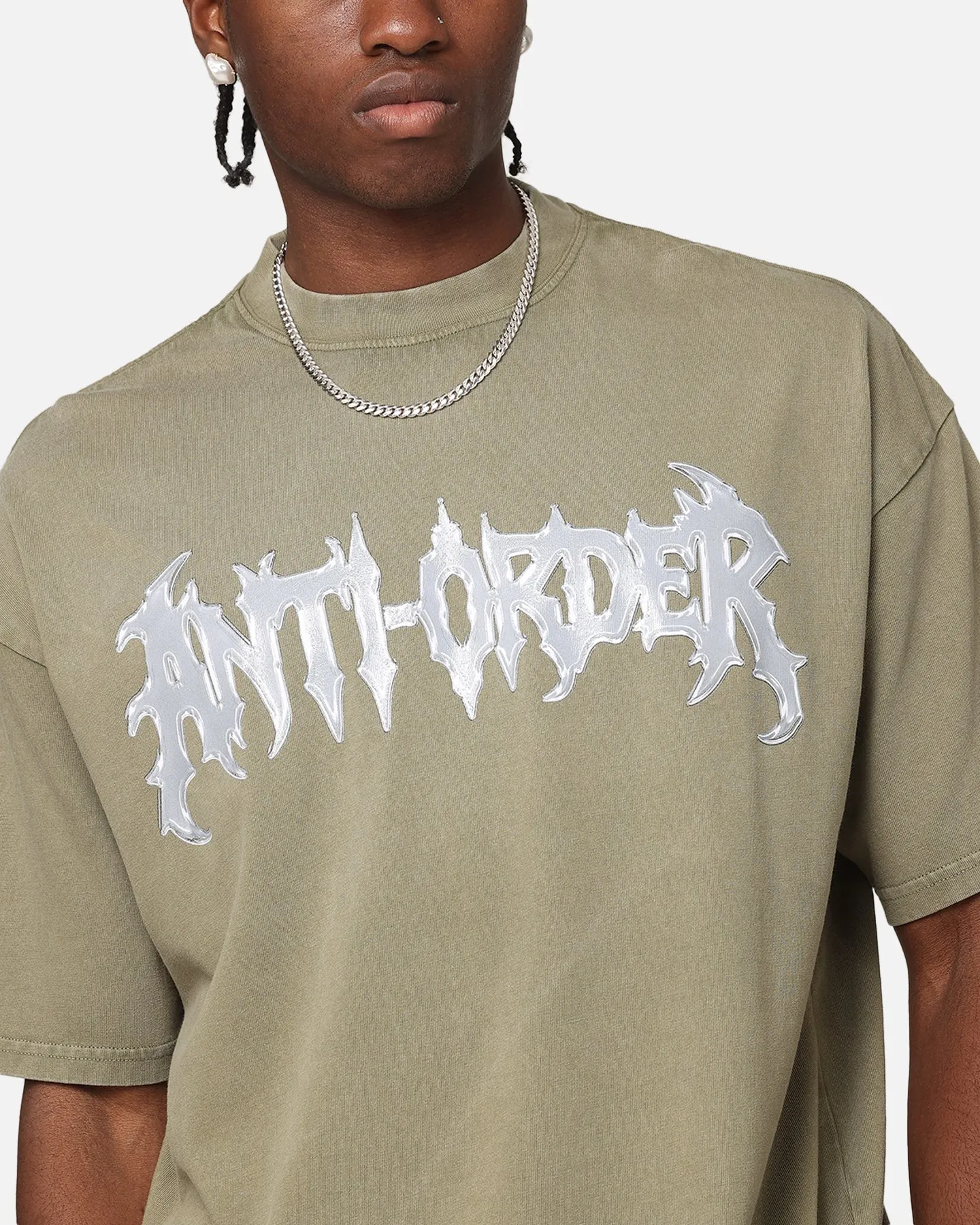 The Anti Order New Dawn Mock Neck T-Shirt Vintage Khaki