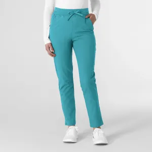 Wink Women's Cargo Straight Slim Leg Scrub Pant - Teal
