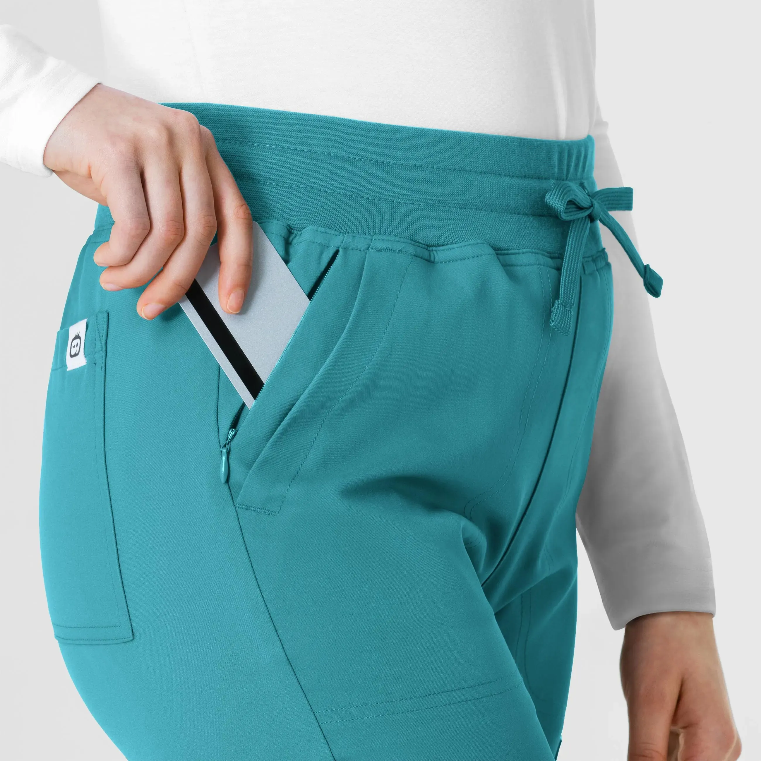 Wink Women's Cargo Straight Slim Leg Scrub Pant - Teal
