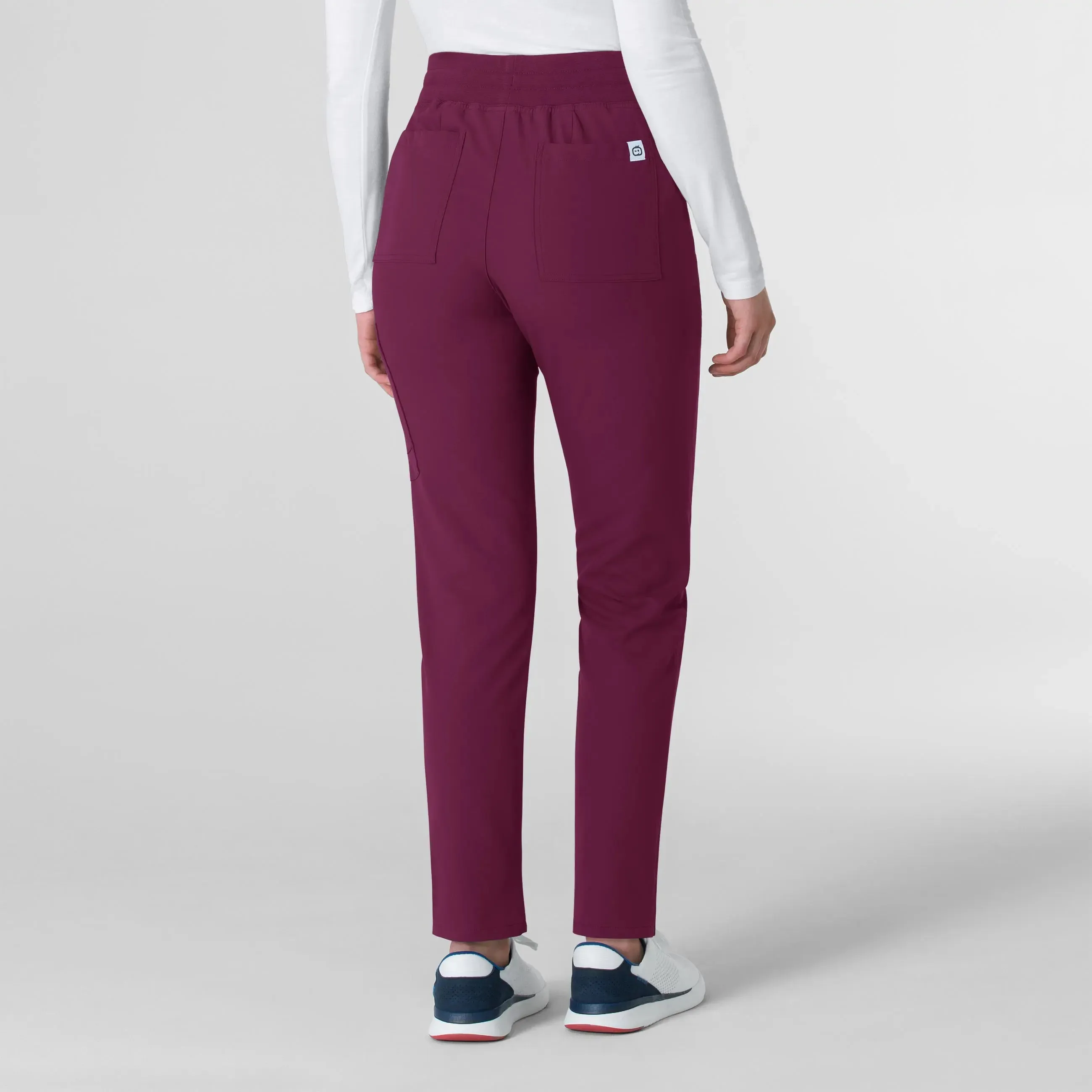 Wink Women's Cargo Straight Slim Leg Scrub Pant - Wine