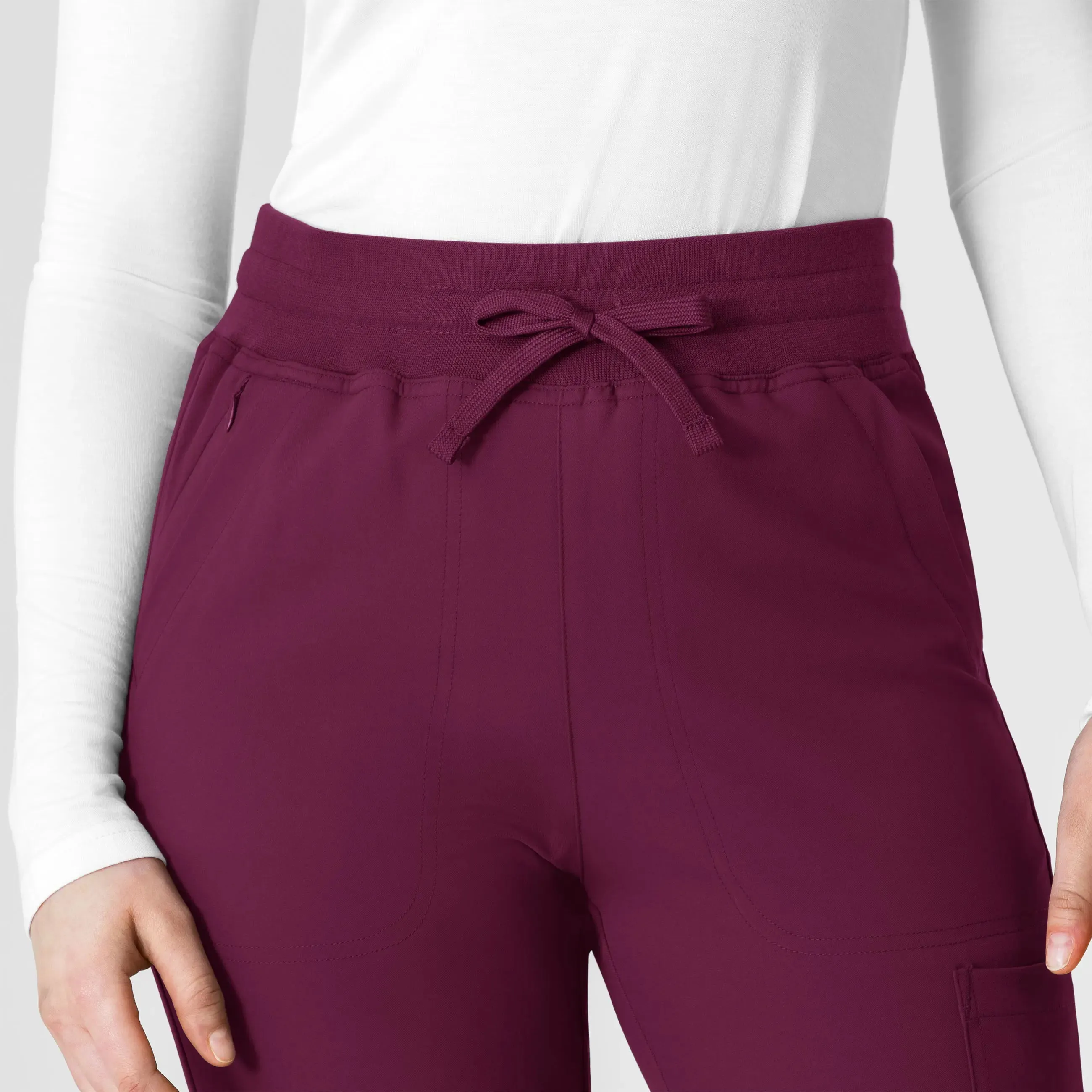 Wink Women's Cargo Straight Slim Leg Scrub Pant - Wine