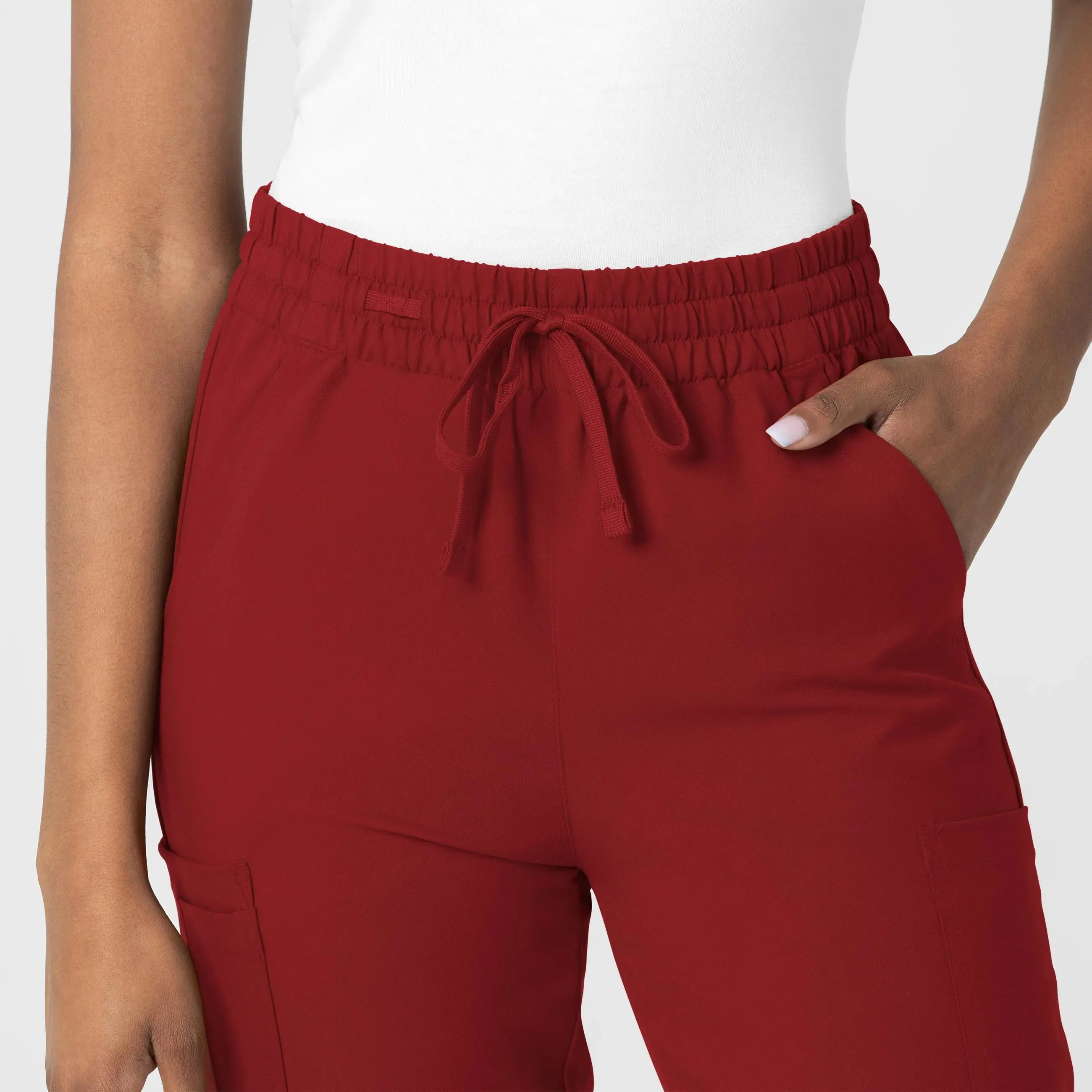 Wink Women's Thrive Cargo Jogger Scrub Pant - Burgundy