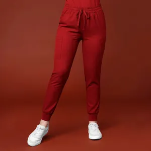 Wink Women's Thrive Cargo Jogger Scrub Pant - Burgundy
