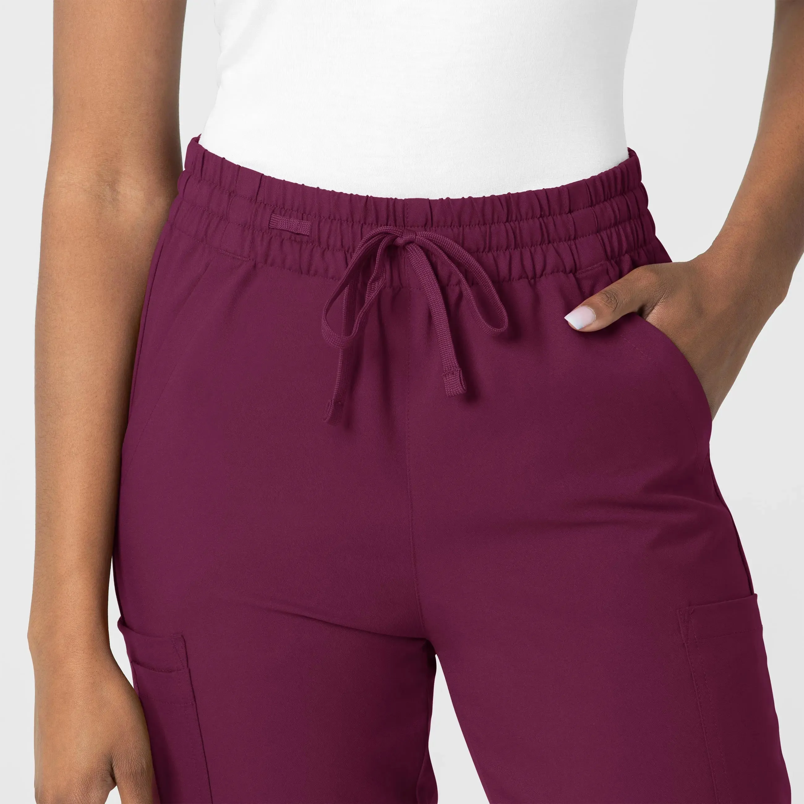 Wink Women's Thrive Cargo Jogger Scrub Pant - Wine