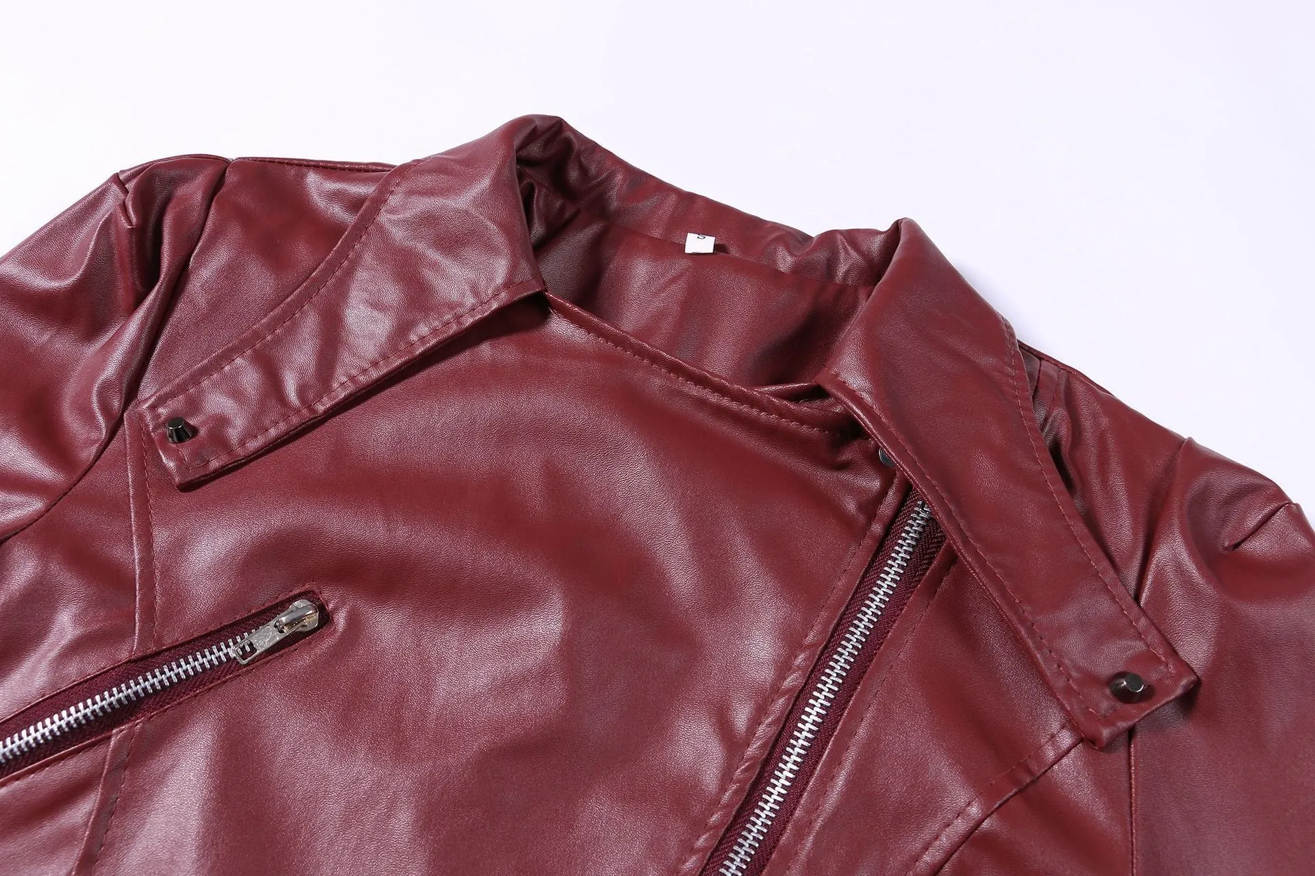 Women's turn down collar biker jacket zipper jacket coat