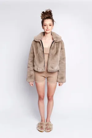 YOU'RE GORGEOUS FAUXMANCE BEIGE JACKET