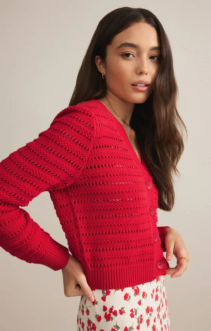 ZSU Romance Cardigan in Cherry